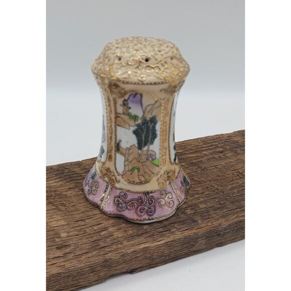 Antique Hand Painted Nippon Hat Pin Holder Japanese Gold Moriage Ornate Asian - Picture 6 of 9